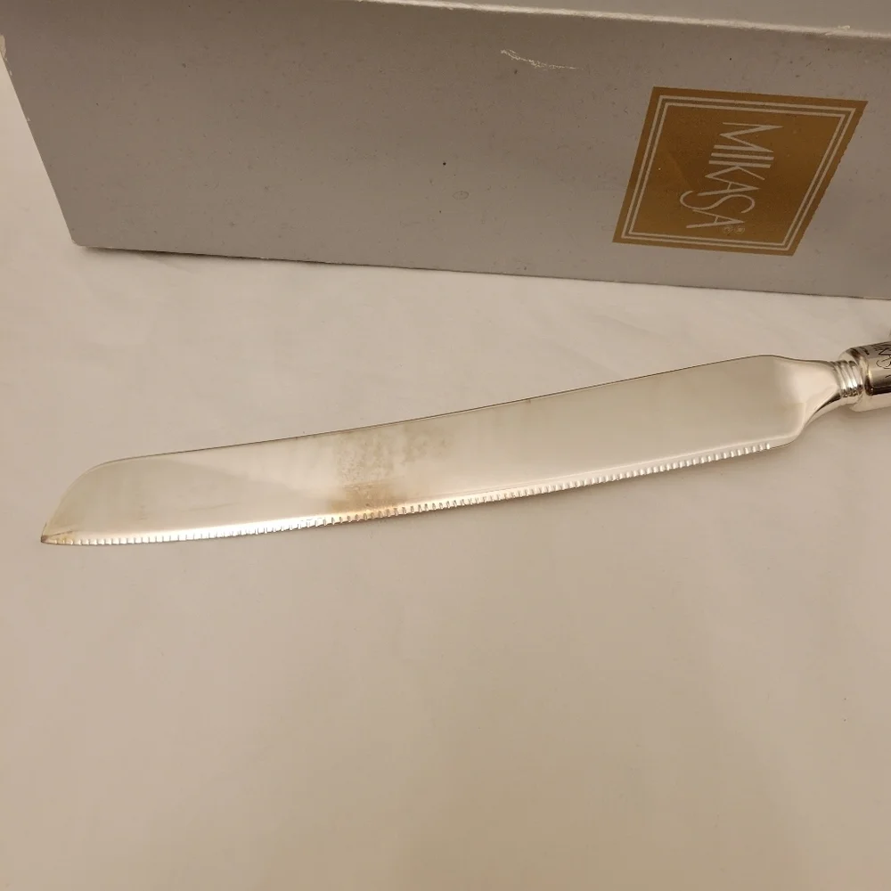 Mikasa Silver Plated Cake Knife Starshine Austrian Crystal Handle